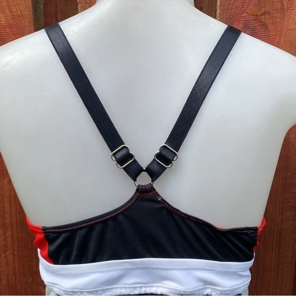 Nike Vintage Fit Dry Colorblock Plunge Built In Shelf Bra Tank Top Size 6 S
